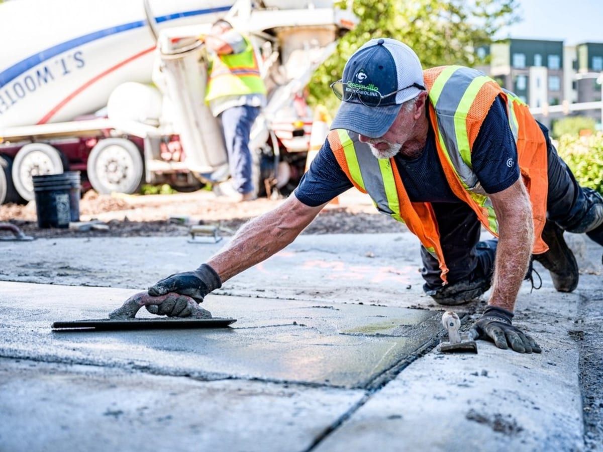 Paving & Concrete work photographed on a real Calgary job